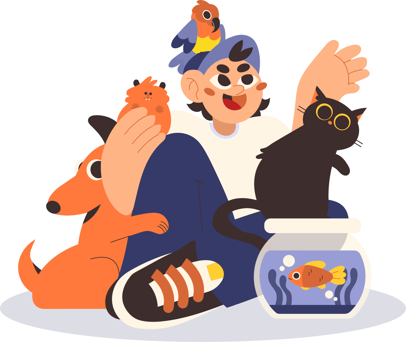 Pet sitting illustration